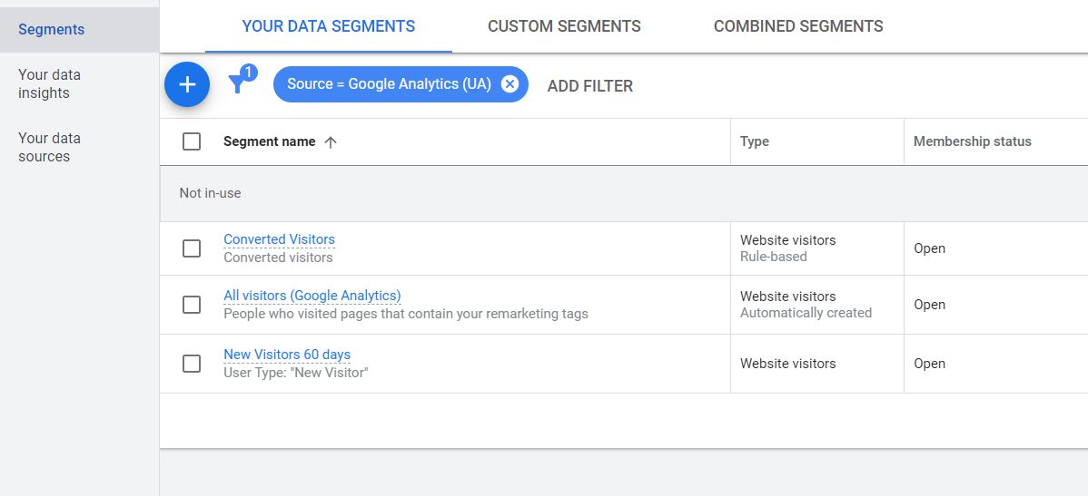 List of Audience Segments